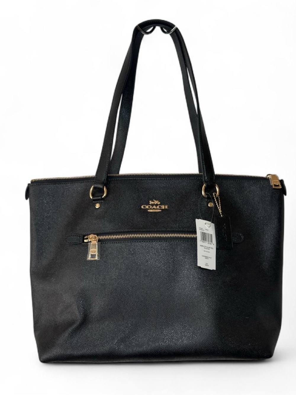 NWT Coach Gallery Tote in Black Crossgrain Leather